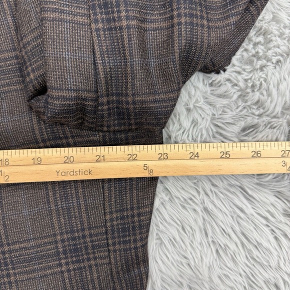 Hart Schaffner Marx Loro Piana Blazer Men's 46L Brown Tartan Plaid 100% Cashmere - Picture 4 of 12
